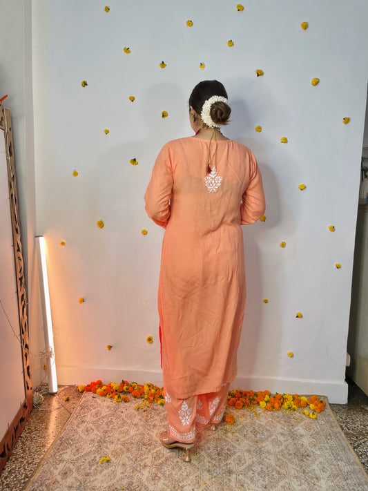 Chikankari Modal Kurta Palazzo Set